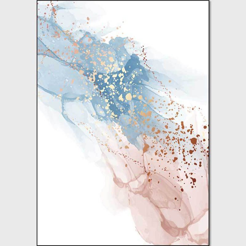 Multi-Color Contemporary Rug Polyester Watercolor Abstract Rug Anti-Slip Machine Washable Pet Friendly Rug for Bedroom