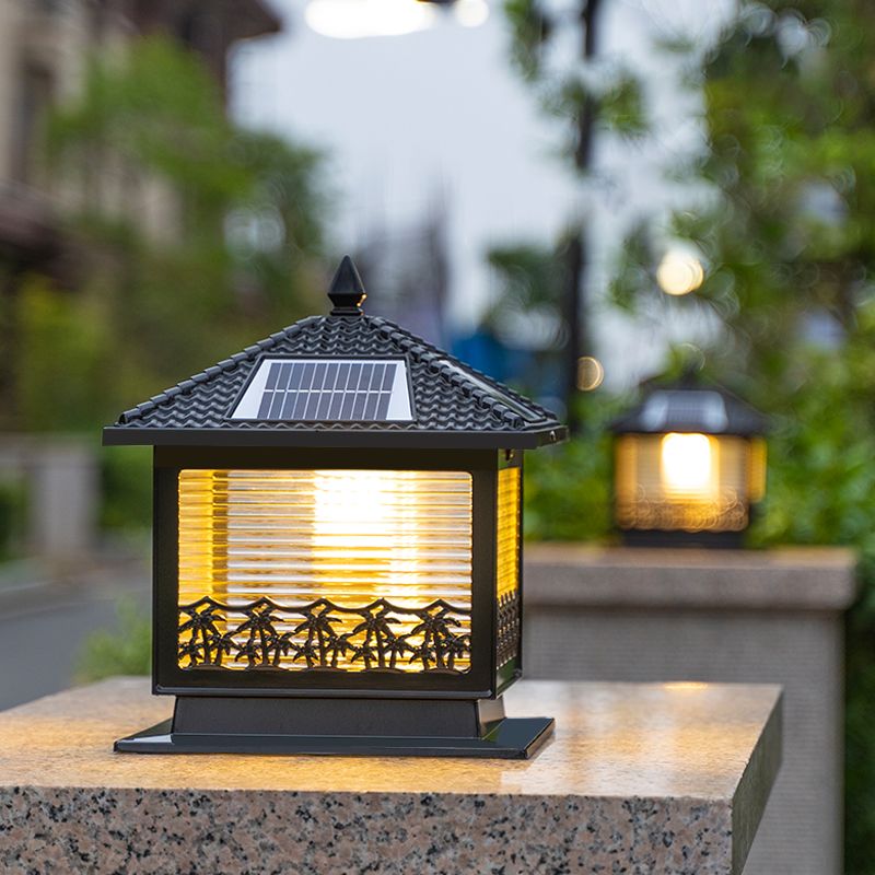 Modern LED Pillar Light Simple Solar Lighting Fixture for Garden