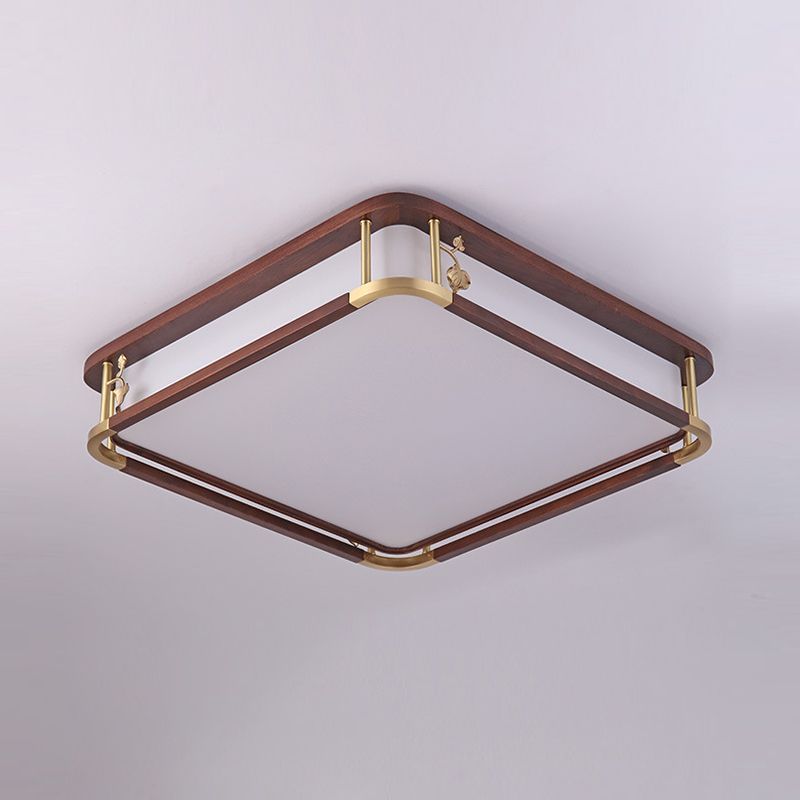 Modern Ceiling Light Wooden Flush Mount Light Fixture for Bedroom