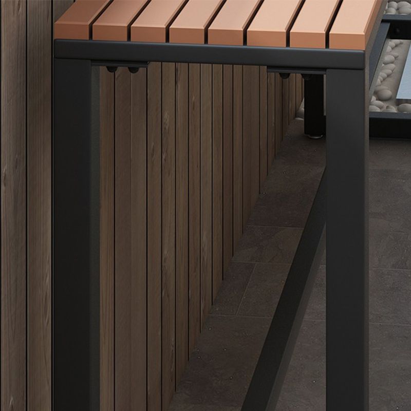 Industrial Style Bar Table Rectangle Wood Bistro Bar Desk with Footrest