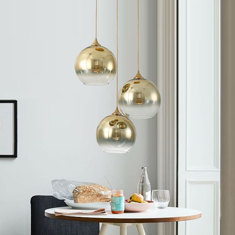 Moderner Stil sphärischer Form anheizt Anhänger Beleuchtung Glas 1 Lichtheiztlicht Licht für das Restaurant