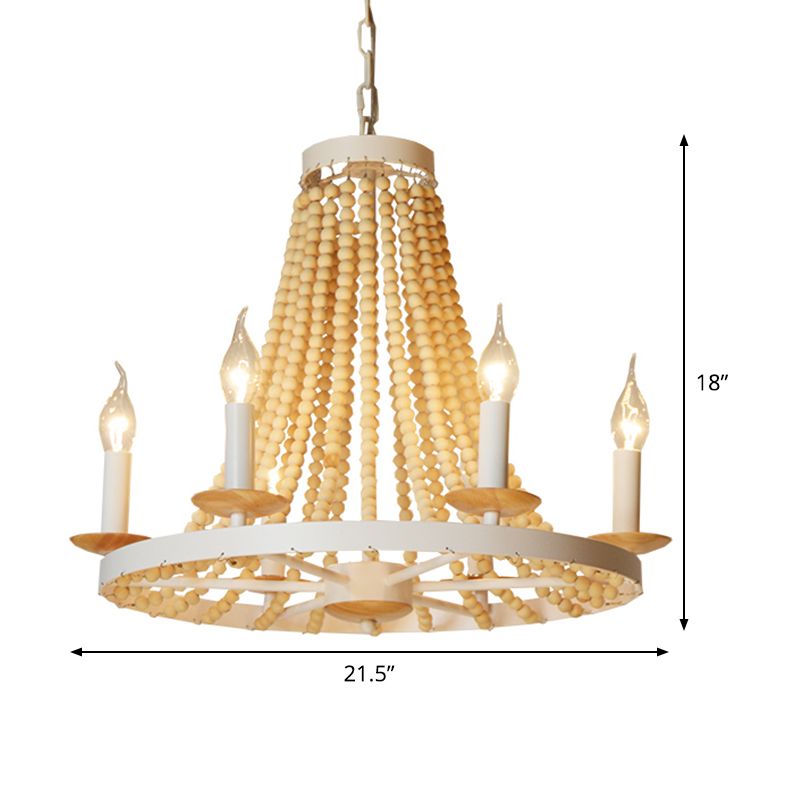 Candela lampadario leggero legno rustico 6 teste kit lampada sospesa gialla per soggiorno