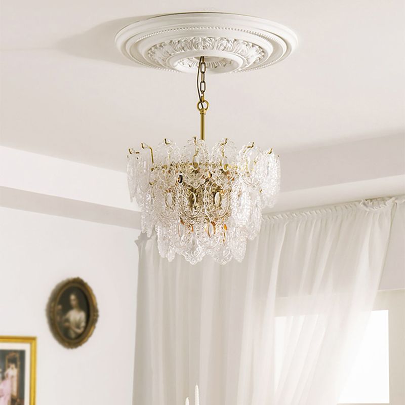 Contemporary Style Geometry Pendant Chandeliers Glass Hanging Light Fixtures in Gold