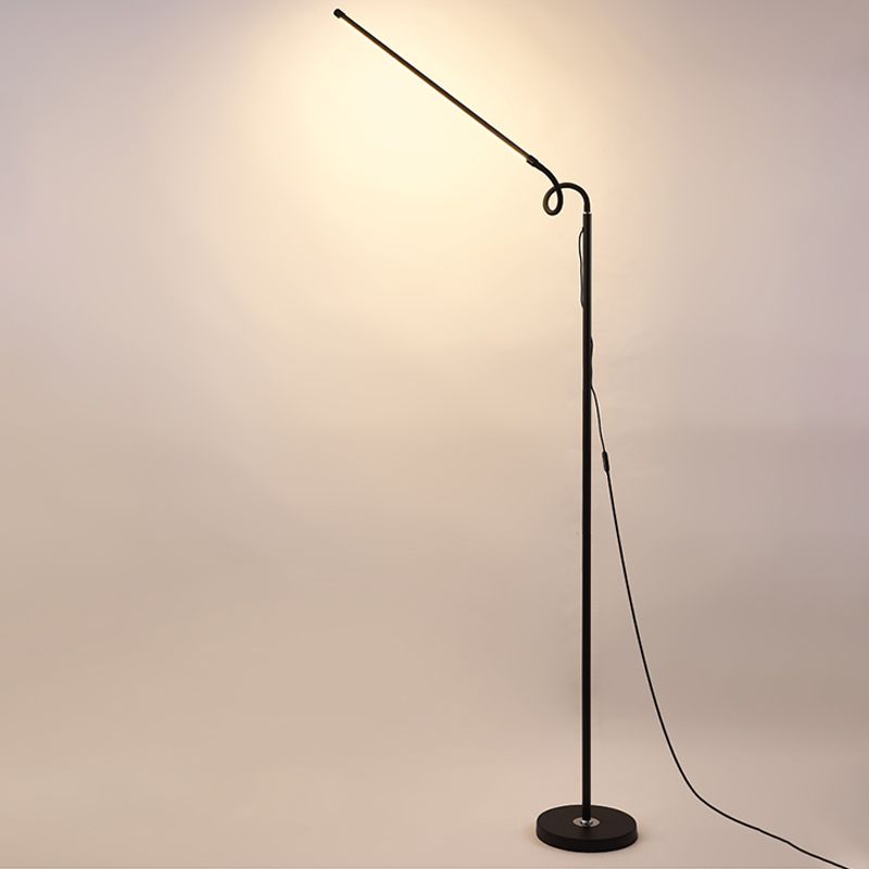 Modern Linear Shape Floor Lamp Metal 1-Light Floor Lamp in Black