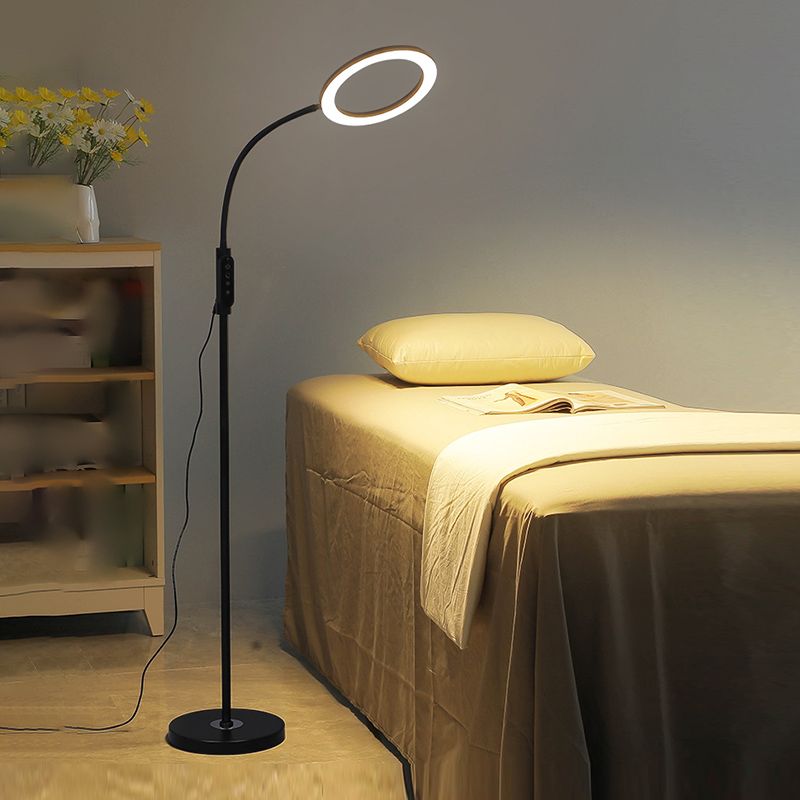 Modern Circle Shade Floor Lamp Metal 56" High LED Floor Light for Living Room