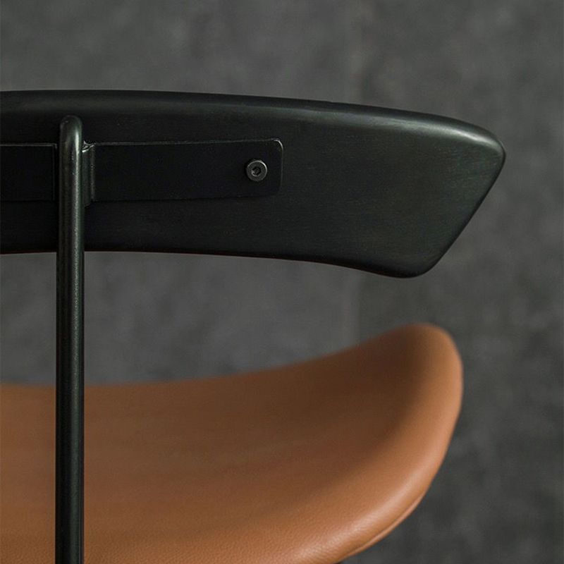 Taburete de bar contemporáneo de piel sintética de 39" con base de metal