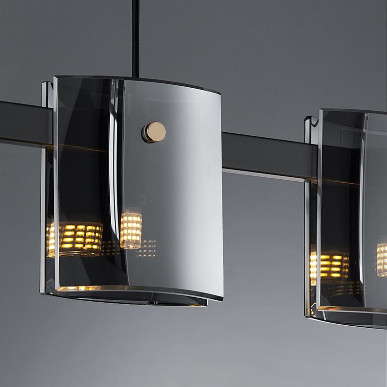 Post Modern Style Tile-shaped Glass Island Light Art Decorative Island Pendant Lamp for Kitchen Bar