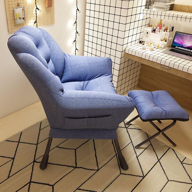 Scandinavian Accent Chair Solid Color Bedroom Reclining Basic Four Leg Arm Chair