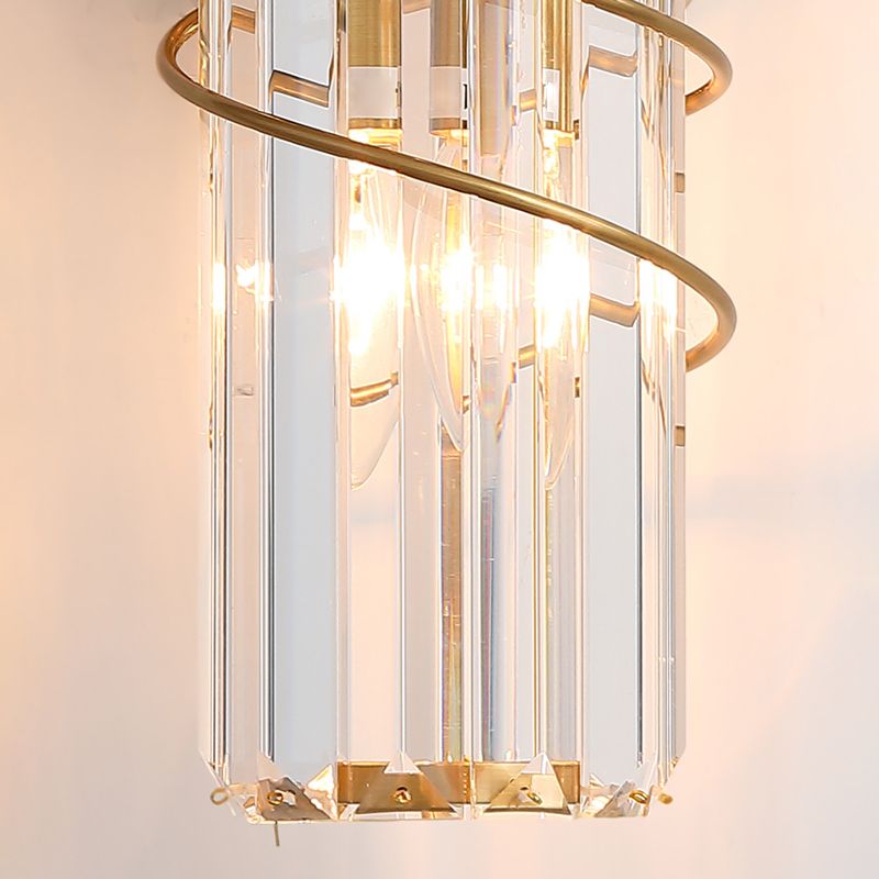 Postmodern Style Crystal Wall Sconce Light Living Room Hallway Wall Lamp in Gold