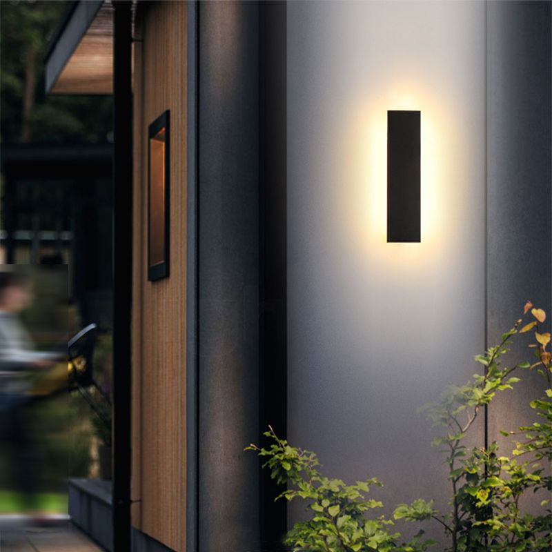 Quadratische Form Metallwandbeleuchtung moderne Einleuchtwandmontage in Schwarz