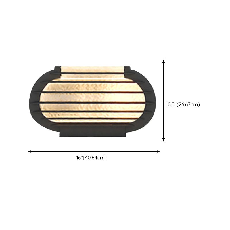 Drum Shape Metal Outdoor Light Modern 1 Light Solar Pillar Lamp in Black