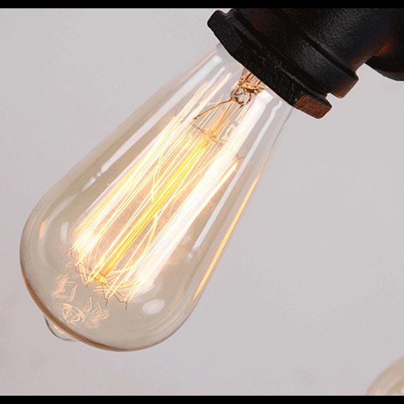 5 Lights Water Pipe Pendant Steampunk Metal Island Lighting Fixture for Dining Room