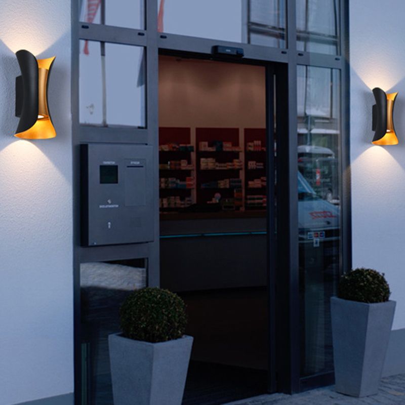 Modern Creative LED Wall Lamp Aluminium Geometric Wall Sconce with Glass Shade