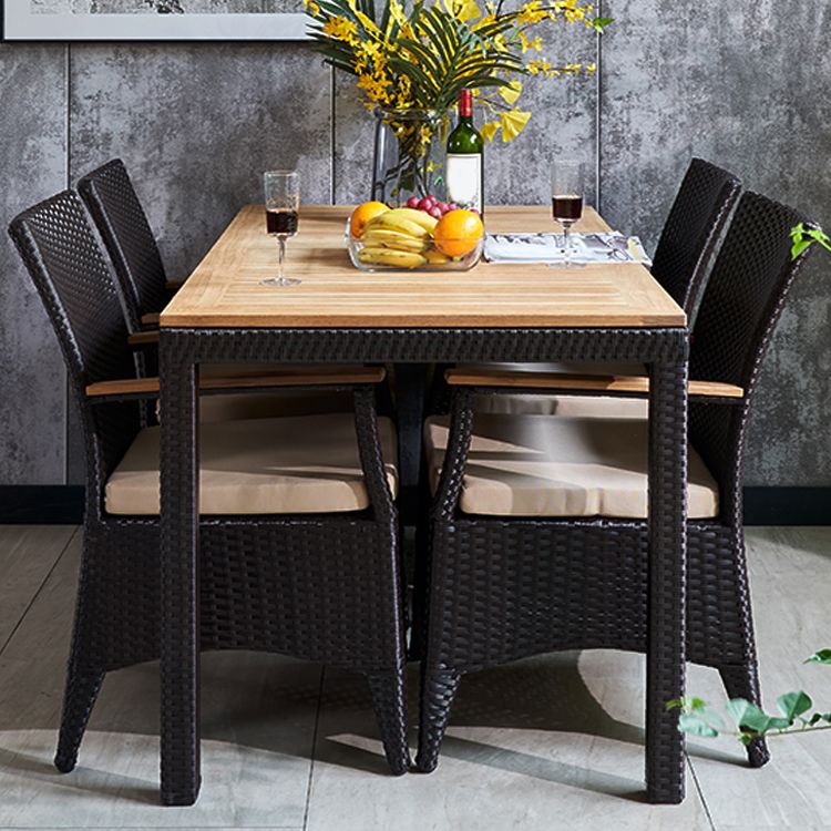 Boho 1/5/7/9 Pcs Patio Dining Table Set Wood Dining Table Set