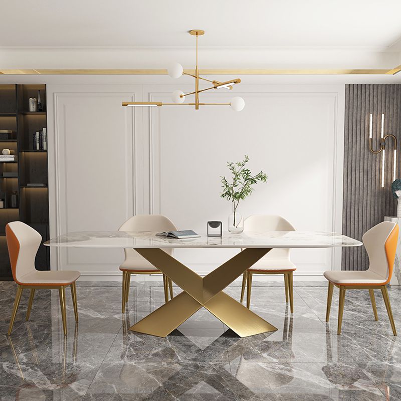 Glam Dinette Set with Leather Chairs 1/2/3/4/5 Pieces Glossy White Dining Table Set