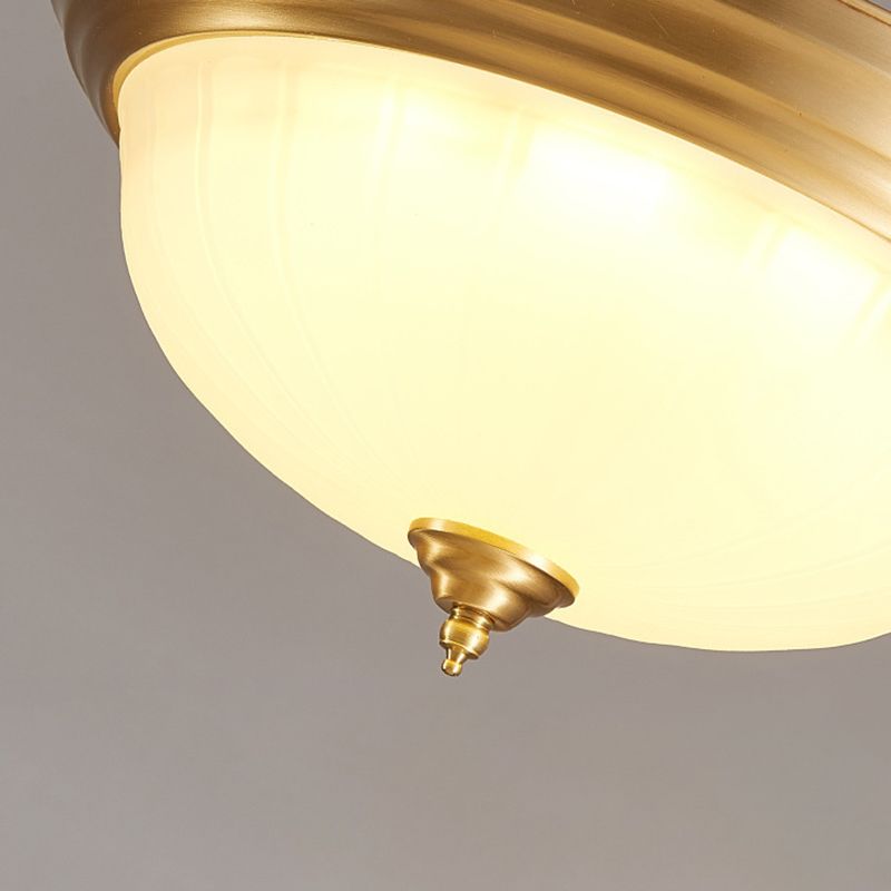 Glass Gold Flush Mount Ceiling Fixture Dome Minimalist Flush Light Fixture