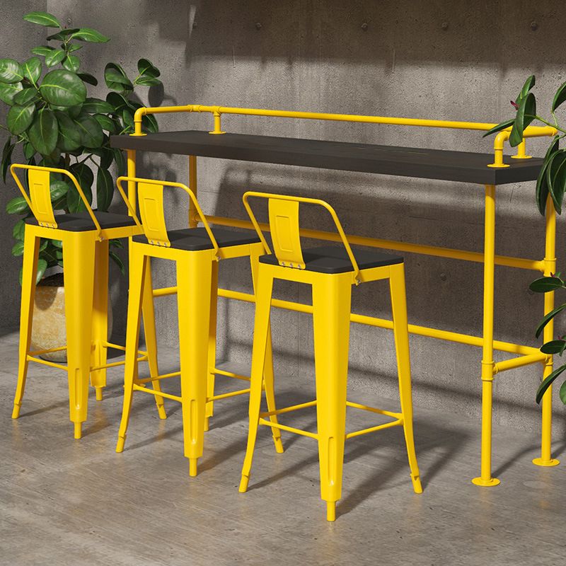Modern Black and Yellow Bistro Bar Table Balcony Metal Height Cocktail Table