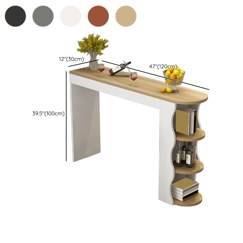 Double Pedestal Bar Table Set 1/3 Pcs Wood Frame Bar Table and Backless Stools