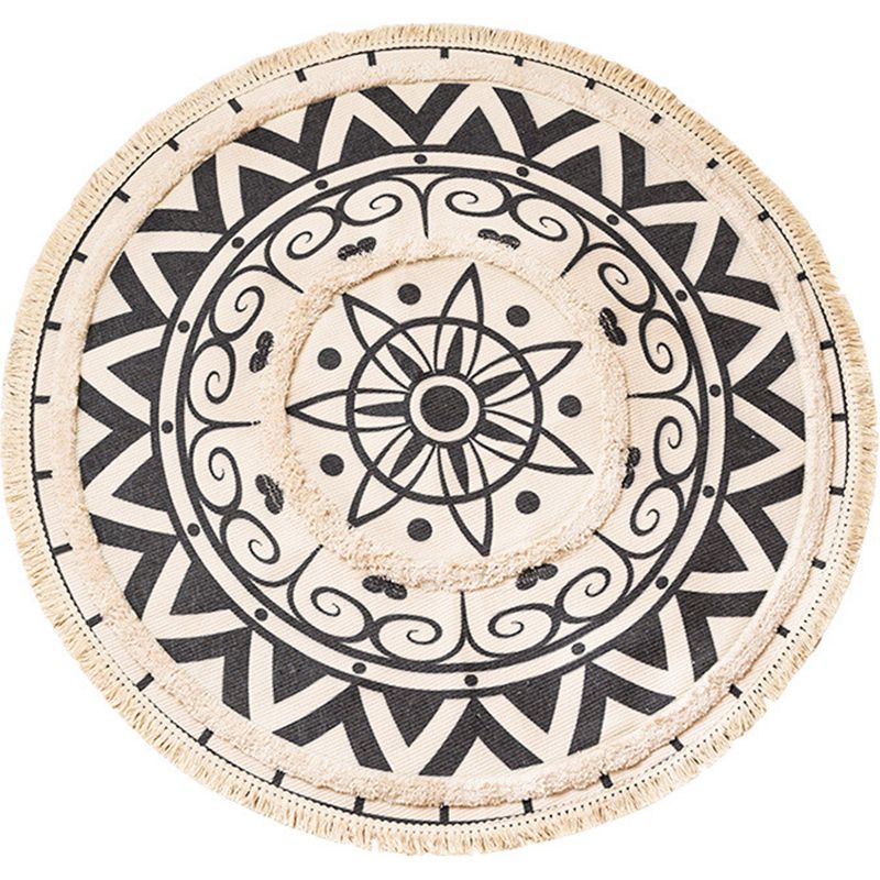 Tapis en intérieur floral chic Tapis boho multicolable Coton Coton Waspy of Living Room