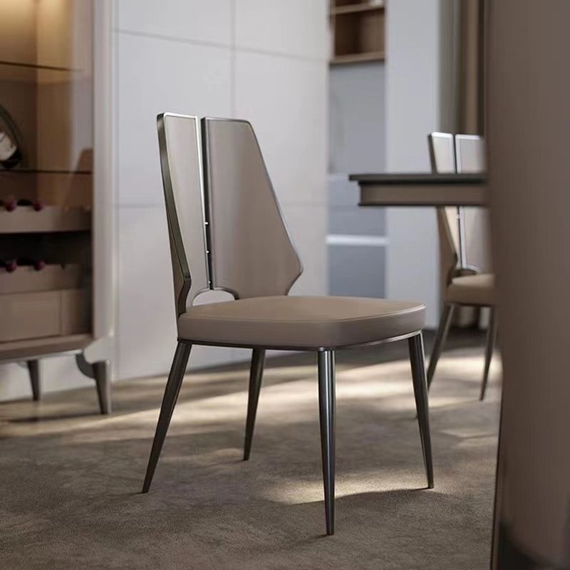 Glam Kitchen Side Chair Dining Room Open Back Dining Armless Chair