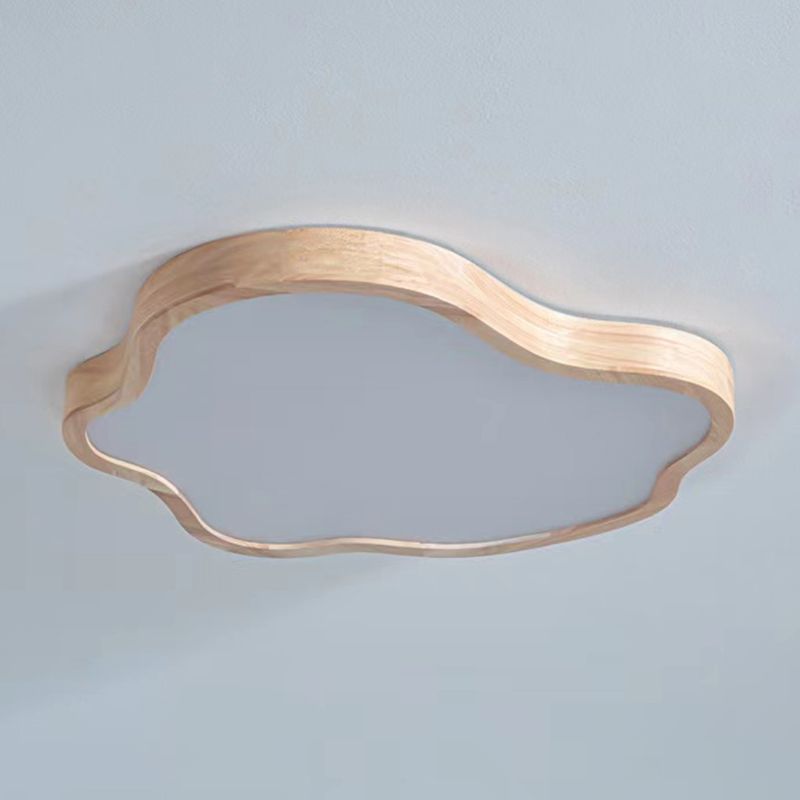Modernism Acrylic Ceiling Light Wood Flush Mount Lighting for Bedroom