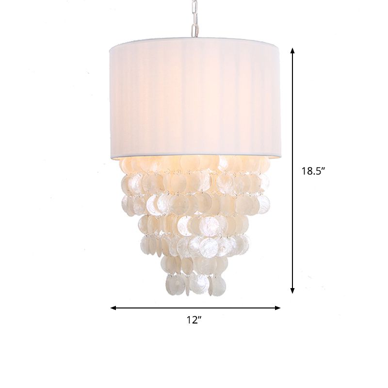 12 "/18" Dia Drum Hanging Light Kit Moderne Schale 4 Lichter weiß hängende Anhängerlampe