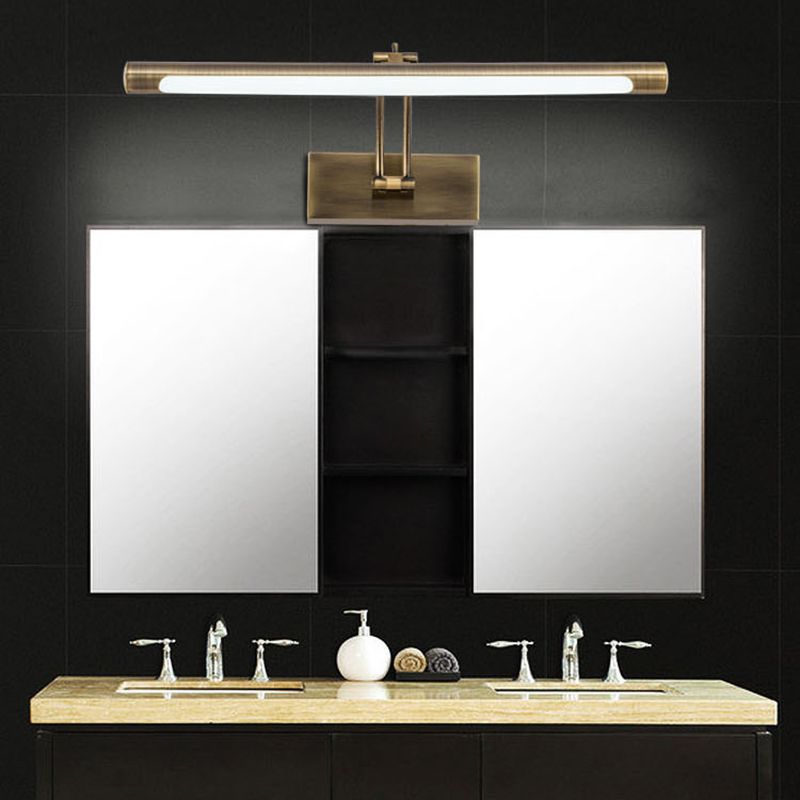 Tocador cilíndrico de metal posmoderno apliques de montaje de pared led de baño ajustable de baño ajustable
