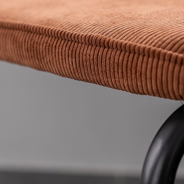 Sillas de comedor estilo moderno Sillas sin brazos con respaldo abierto y patas de metal