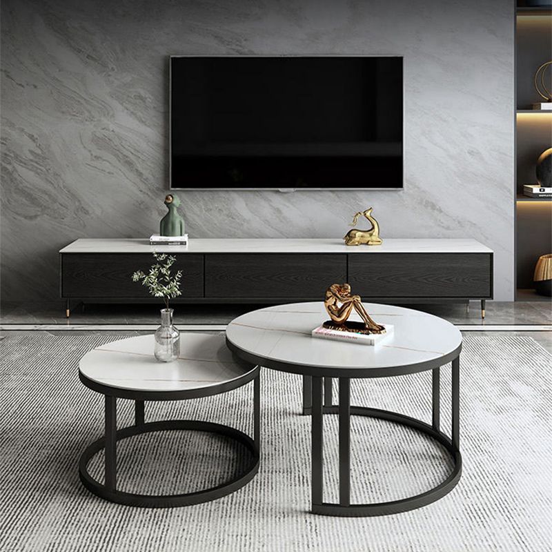 Rectangle Coffee Table Slate 2 Nesting Coffee Table Set for Living Room