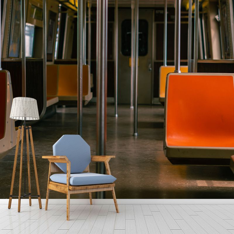 City Transportation Mural Wallpaper Personalized Size Wall Covering for Office Room