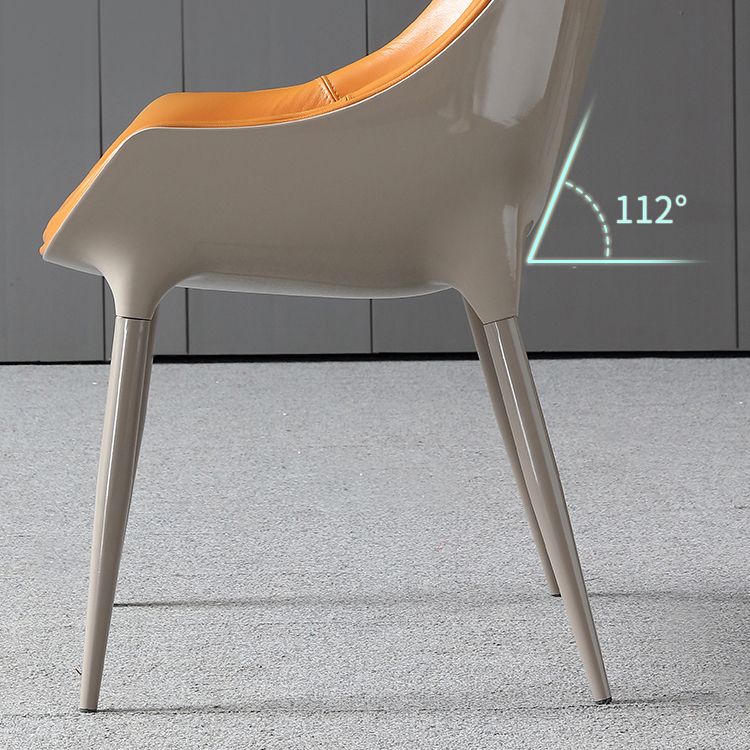 Sillas auxiliares de comedor estilo moderno Silla auxiliar con brazo de cocina y patas de metal (juego de 2)