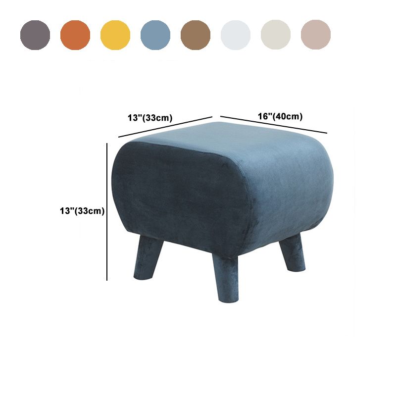 Stylish Indoor Velvet Ottoman Solid Color Stain Resistant Footstool Ottoman