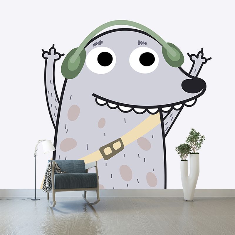 Lovely Illustration Mural Wallpaper Monsters Decorative Indoor Wall Mural