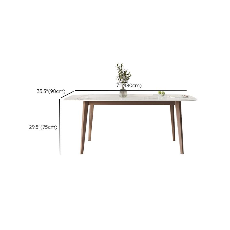 Modern Sintered Stone Dining Table Rectangle Table with 4 Legs for Home
