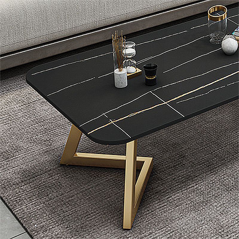 Luxurious Rectangular Slate Top Coffee Cocktail Table - 17.7" H