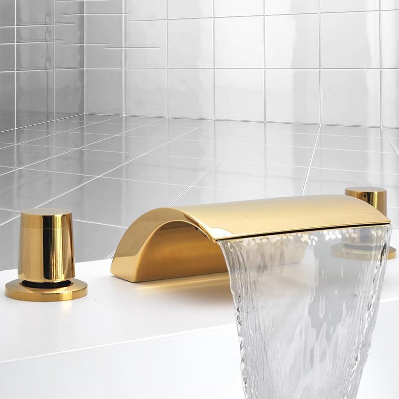 Modern Waterfall Spout Tub Faucet Bathroom Low Arc Bathtub Faucet