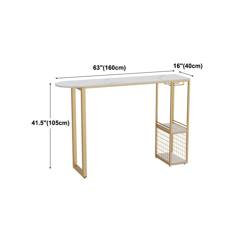 Tavolo da cocktail bar top in pietra tavolo da stoccaggio in metallo in metallo da 42 pollici