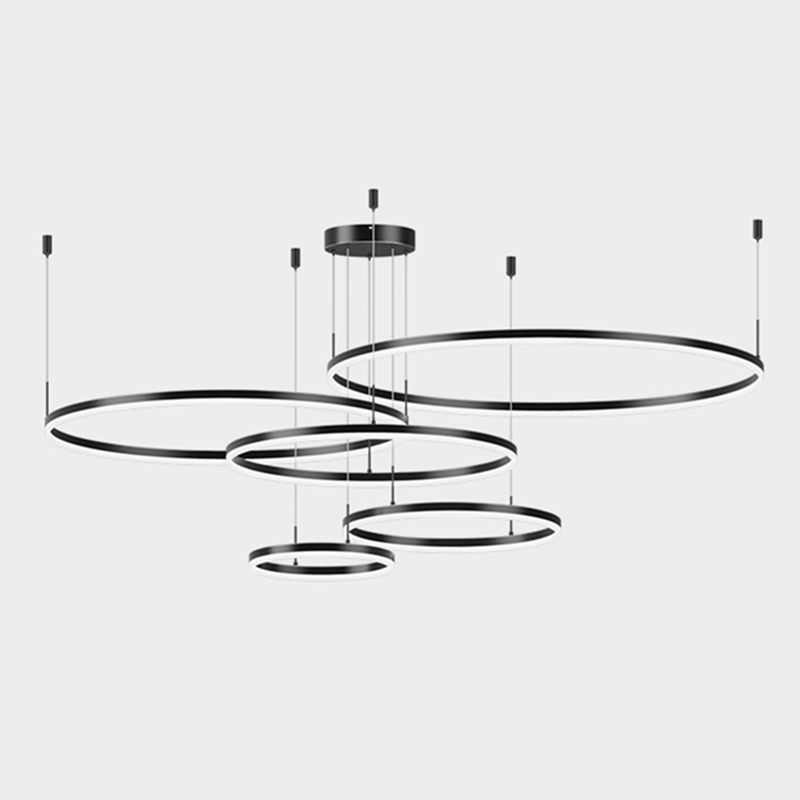 Modern Circle Hanging Pendant Lights Metal Chandelier Lamp