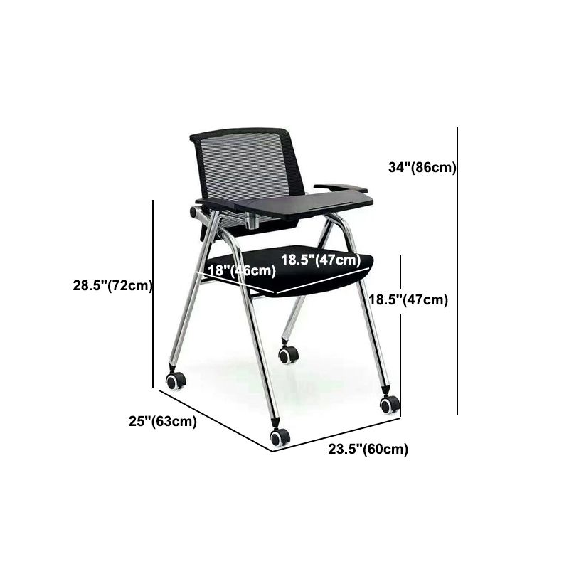 Mesh Mid Back Conference Chair Contemporary Fixed Arms Office Chair