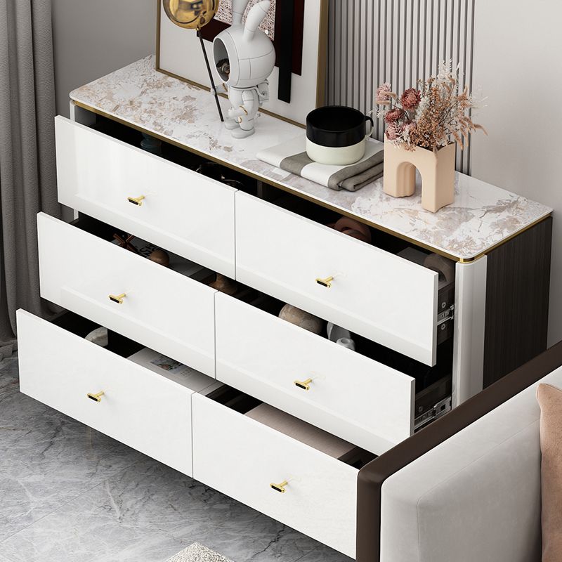 11.7-inch Width Glam Storage Chest Stone Storage Chest Dresser with 3/6 Drawers