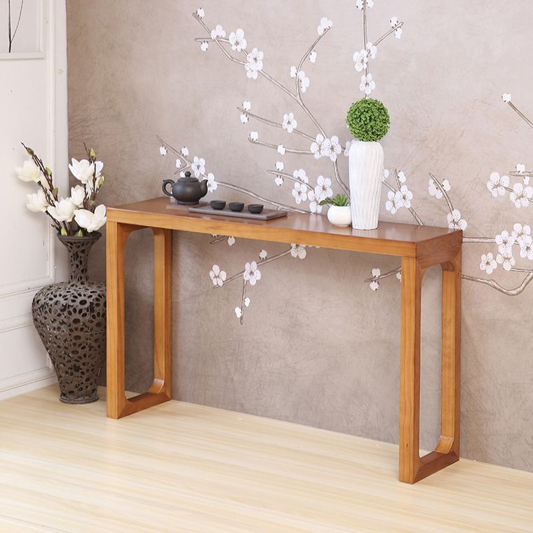 Mid-Century Modern Rectangle Console Accent Table Antique Finish Console Sofa Table