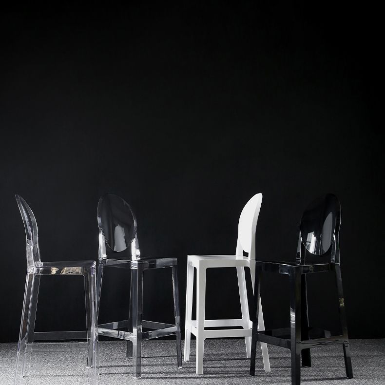 Dining Room Modern Acrylic Barstool 4 Legs Bar Stool with Pedal