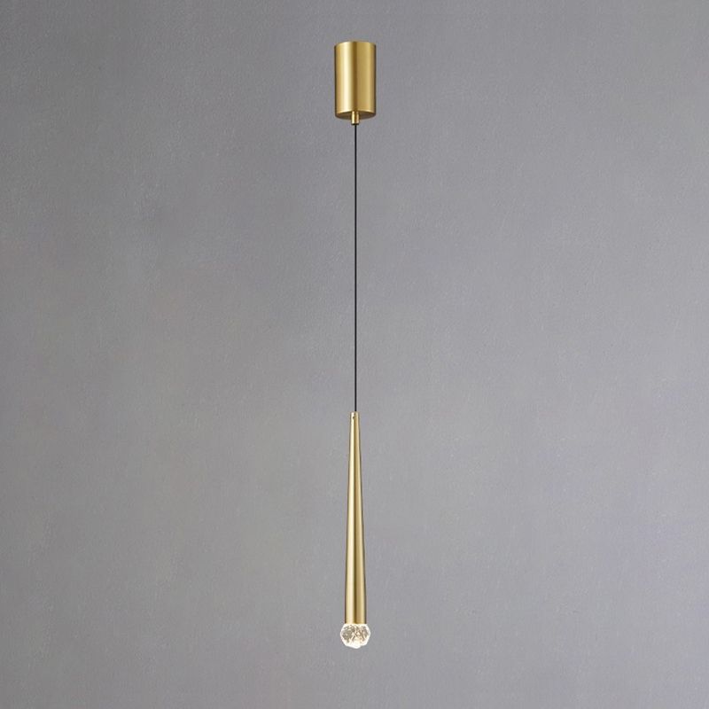 Crystal modern pendant Light 1-Light Cone Plafond Lightture pour chambre à coucher