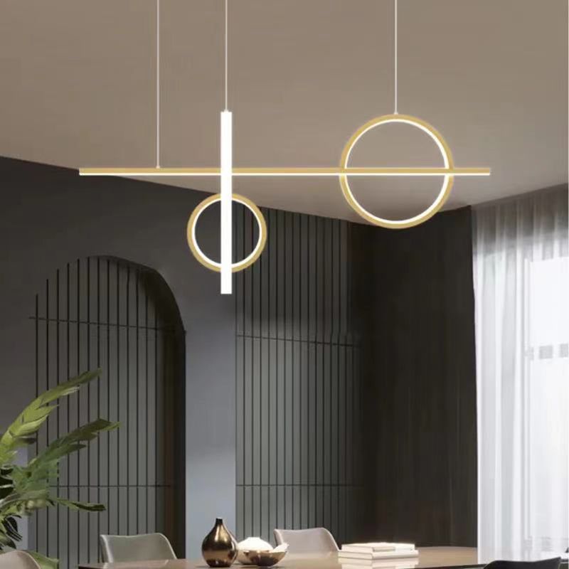 4 Light Geometric Island Lights Modern Kitchen Island Lighting Metal Island Chandelier