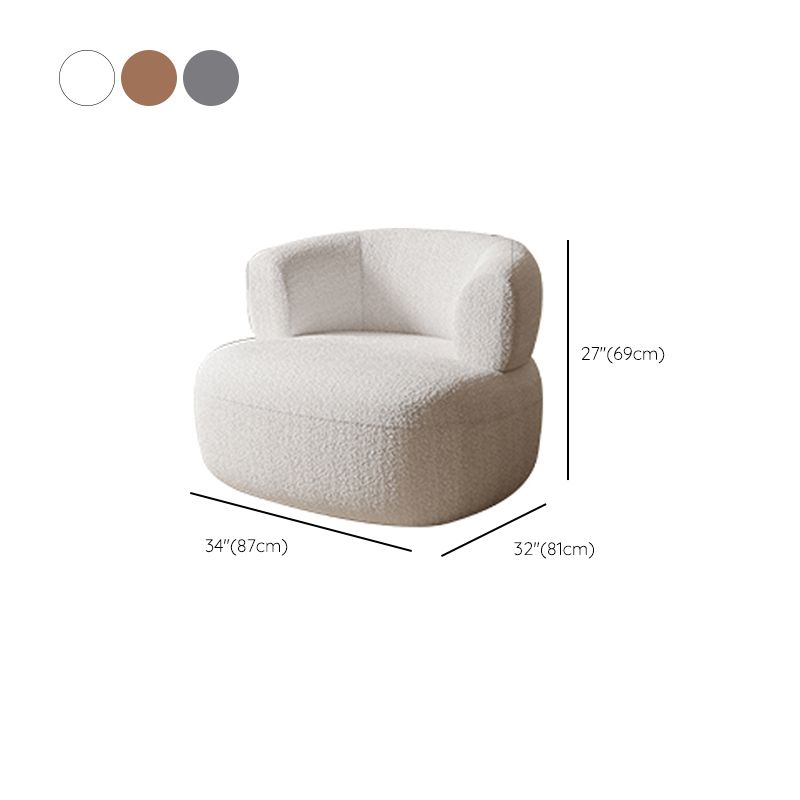 Living Room Modern Accent Armchair Round Arms Fixed Back Armchair