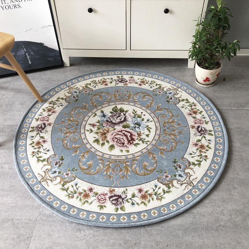 Fancy Modern Carpet Flower Pattern Polyester Area Rug Stain Resistant Rug for Home Decor