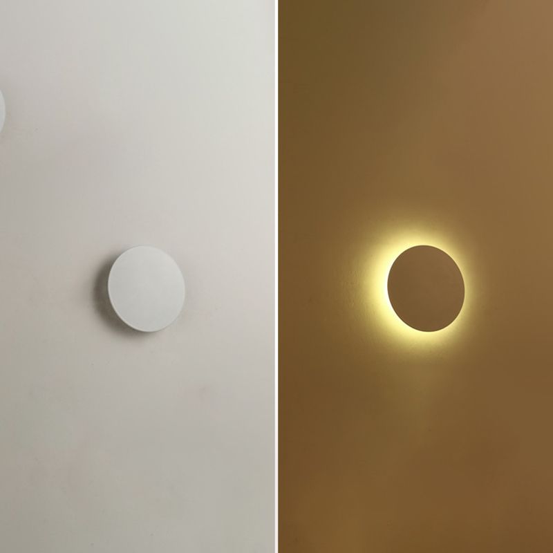 Nordic Creative Art SimpleStyle Round Shade Wall Sconce Metal 1 Light Sconces for Bedroom.