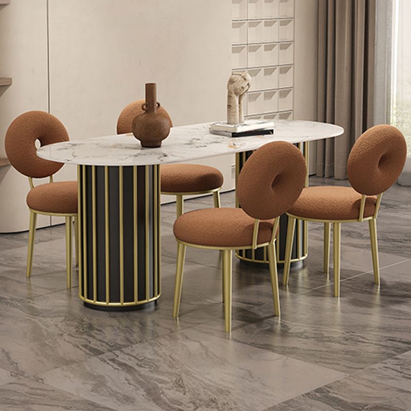 Glam Stone Furniture 1/5 Pcs Standard Height Dining Room Furniture Set for Home