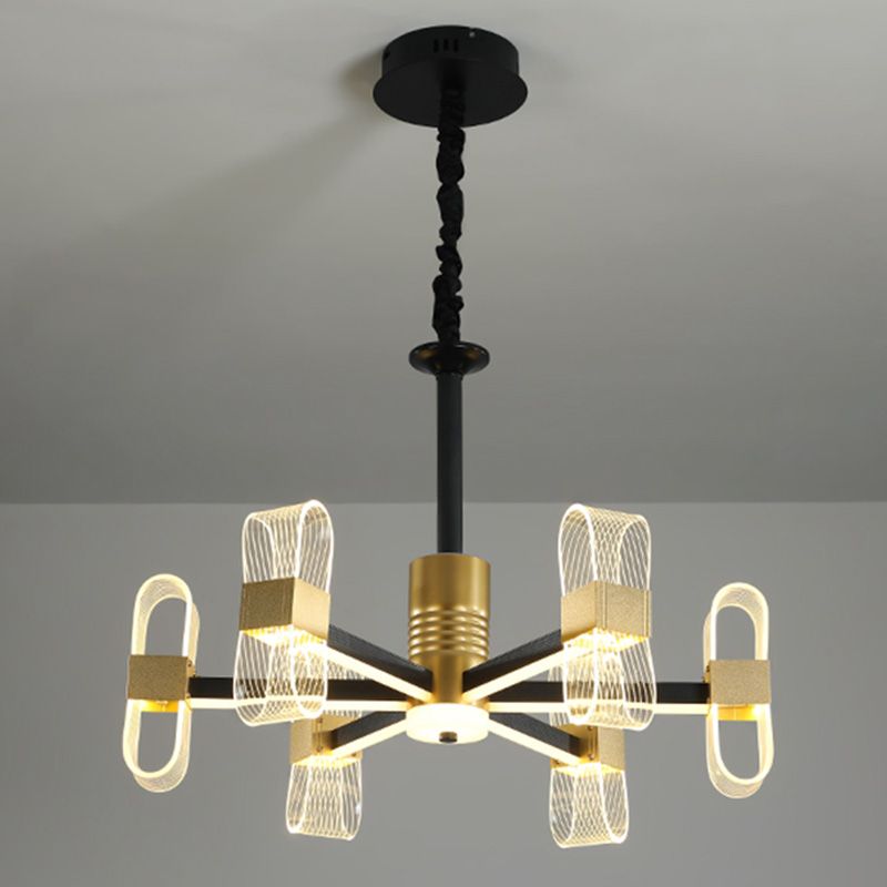 Modern LED Hanging Chandelier Clear Acrylic Shade for Living Room Dining Room