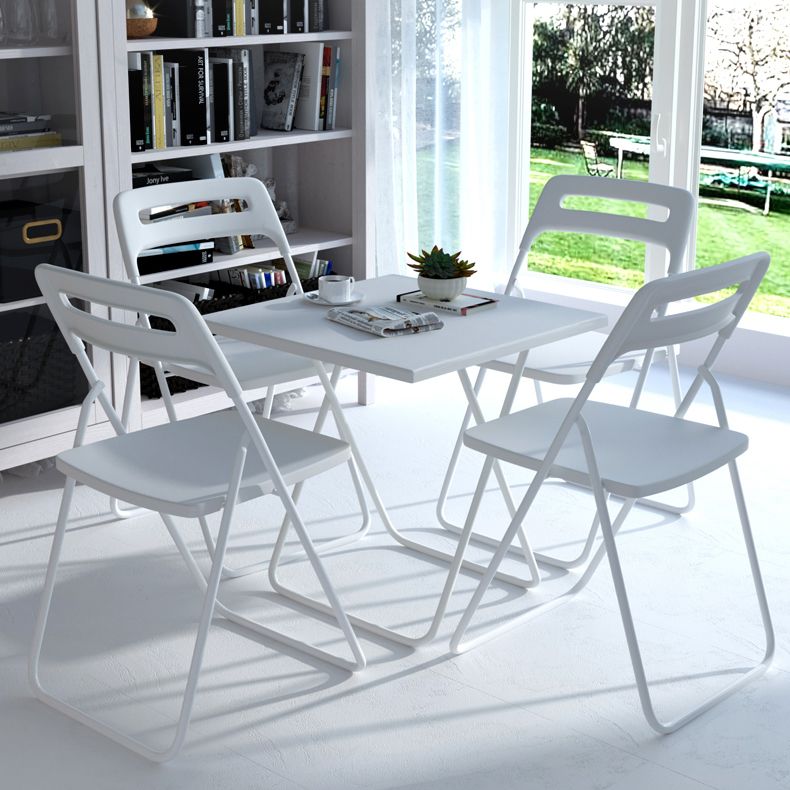 Modern Style Plastic Dining Armless Chairs Open Back Dining Side Chairs for Home Use
